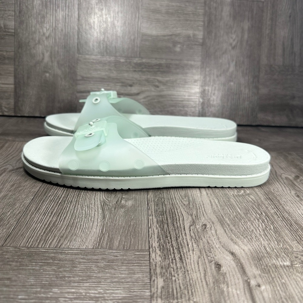 Dr. Scholls Womens Slide Sandals Size 10 Seafoam Green Jelly Slip On NEW - Picture 2 of 8